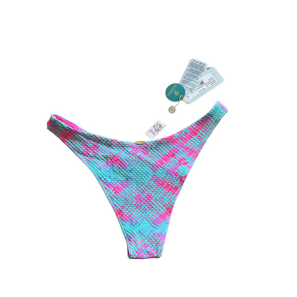 luli fame Women's Multicolor Shock Waves High Leg Brazilian Bottom Size L NWT - Picture 5 of 12